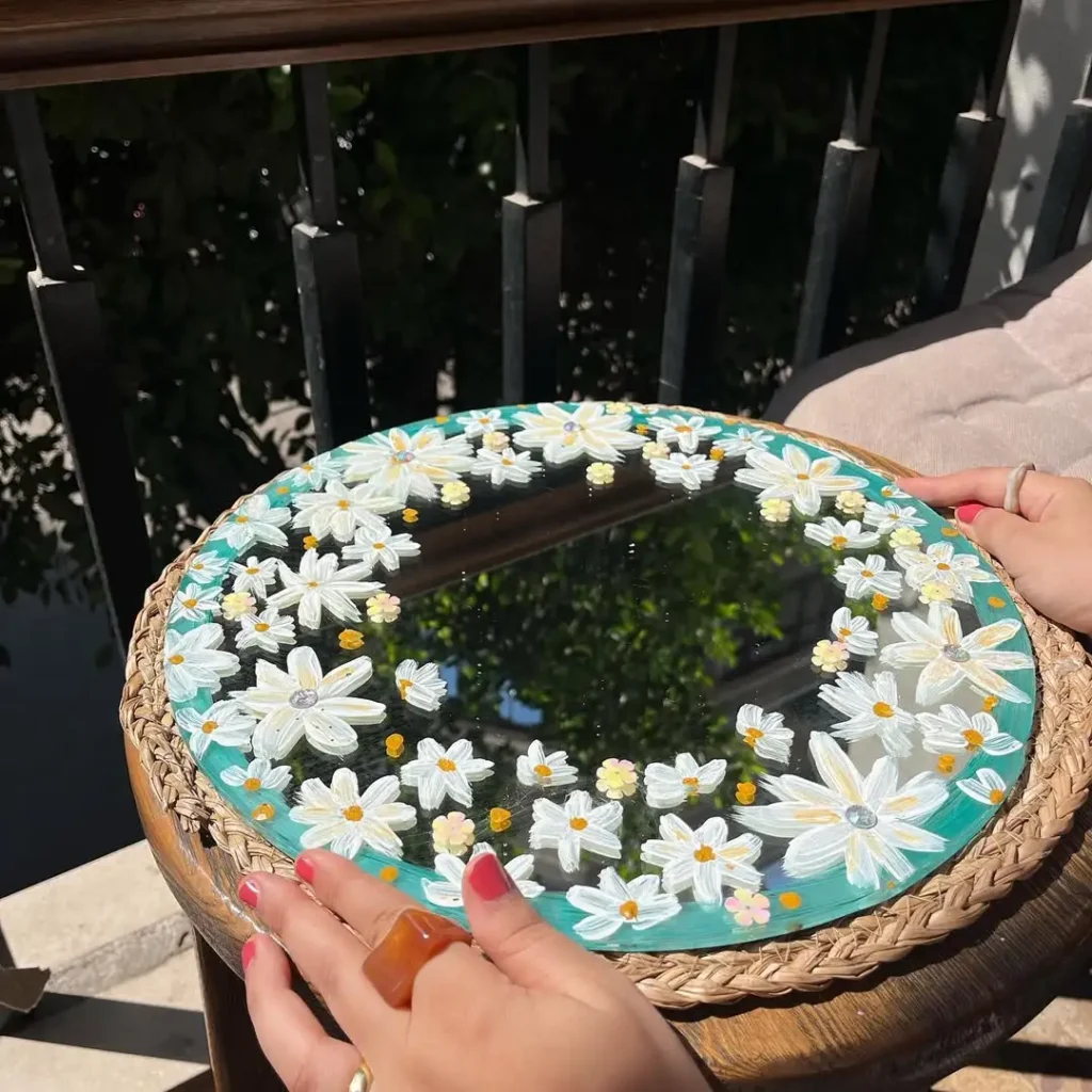 Boho Painted Mirror Art