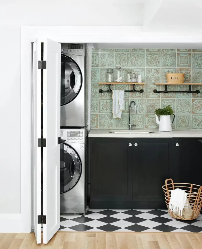 17 Laundry Closet Ideas to Transform Small Spaces 39 Laundry Closet Behind Bi Fold Doors