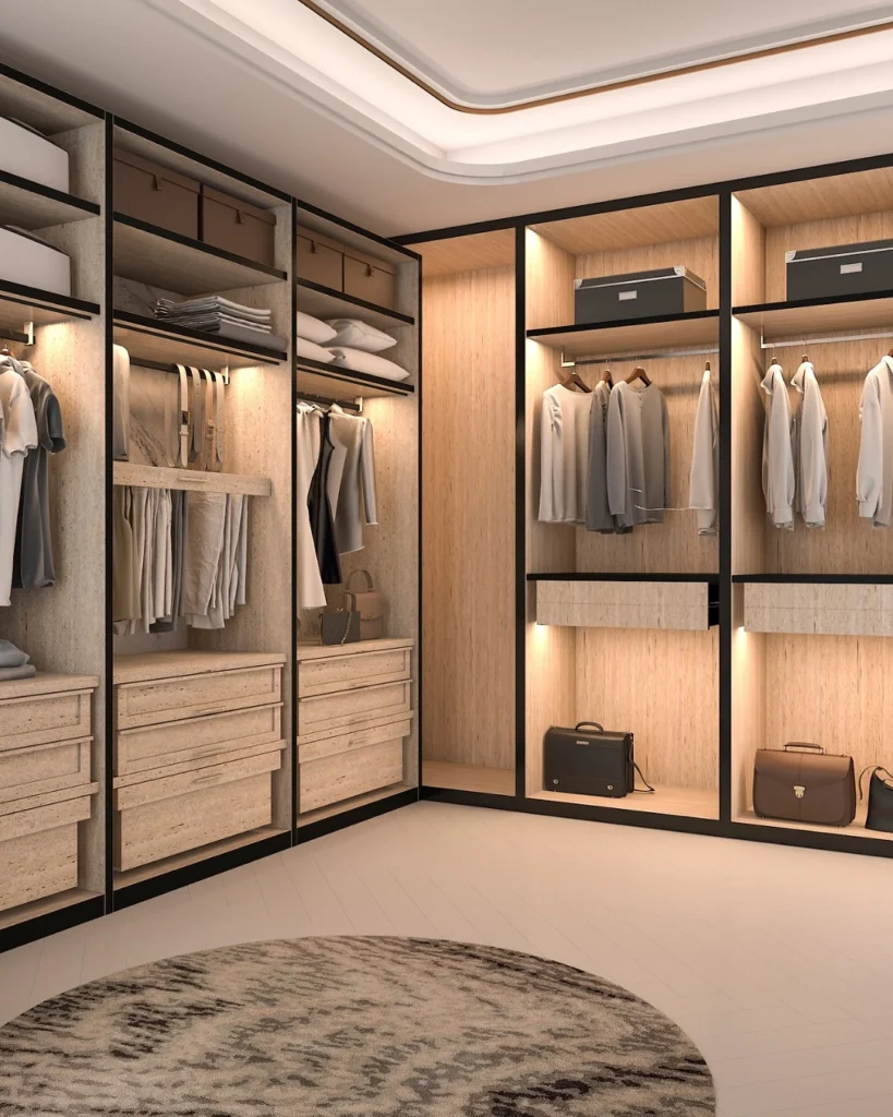 16 Wall Closet Ideas to Upgrade Your Space 47 Wall Closet with Lighting Shelves
